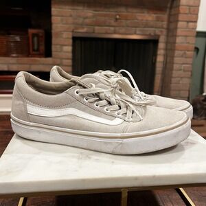 Vans Old Skool Low Canvas Sneakers Tan Beige And White Women's 9.5 Skate Shoes